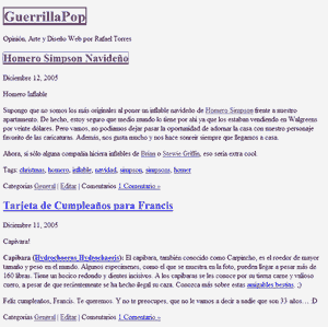 GuerrillaPop luego de apagarle el estilo y las imÃ¡genes